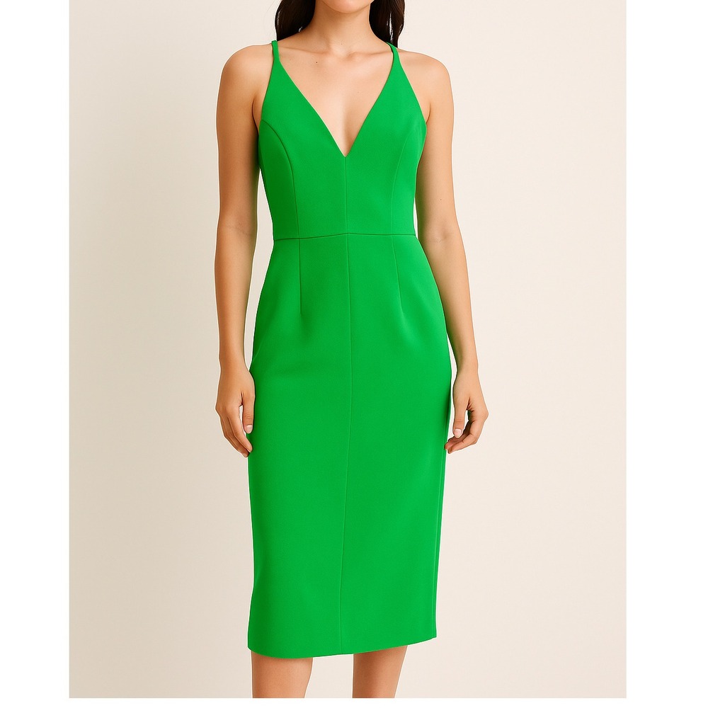 Party Cocktail Jumpsuit US6 Donna Morgan Green Sleeveless VNeck Career Chic Look